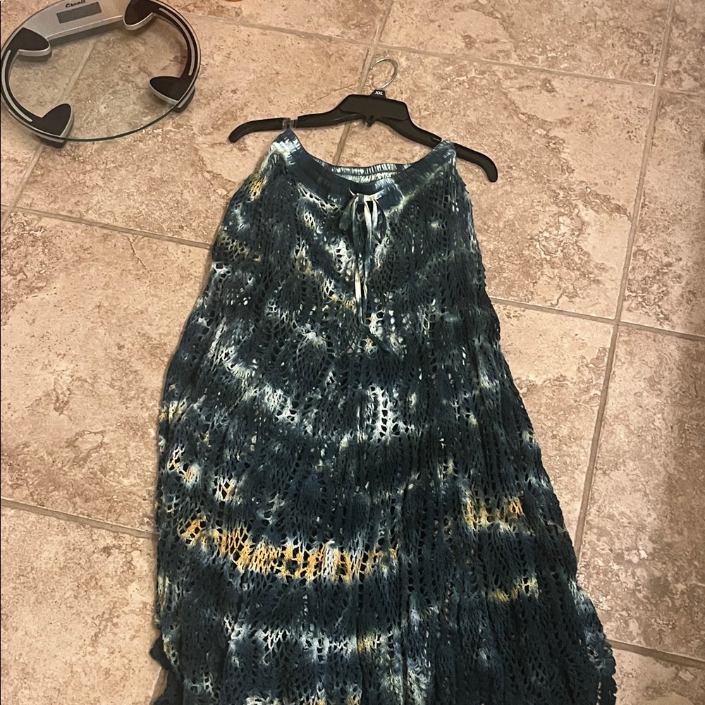 EARTHBOUND Blue and Yellow Maxi Skirt